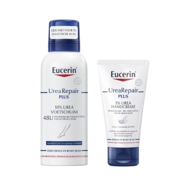 Eucerin UreaRepair PLUS Voetschuim 10% Urea 150ml en handcrème 5% Urea 75ml Routine Kit